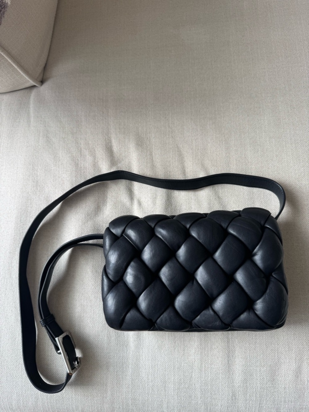 JW PEI Black Quilted Leather Crossbody Bag